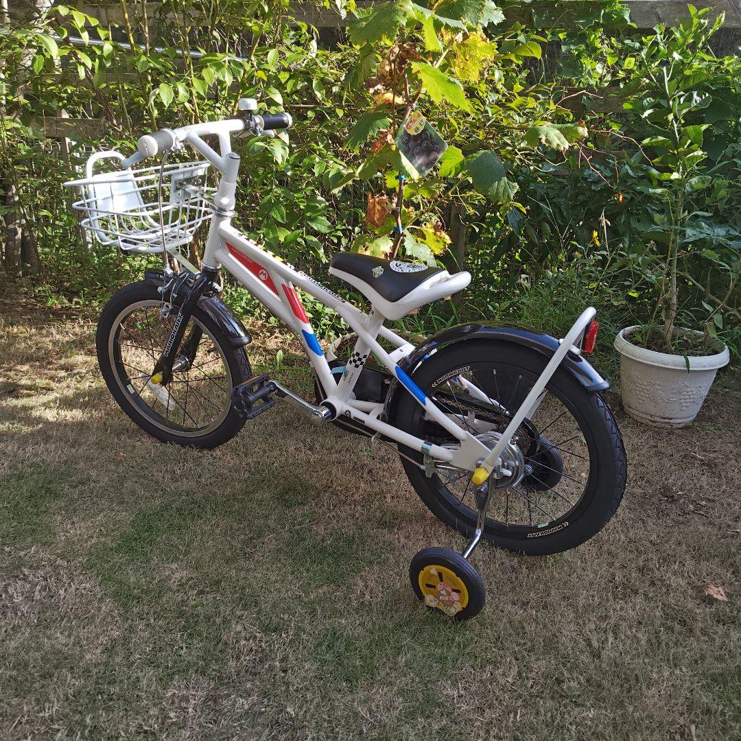 引き取りのみ、マリオ可愛い子供用自転車 前カゴ・補助輪付き 子供用自転車 18インチ 補助輪 カゴ 子ども キッズ ジュニア自転車