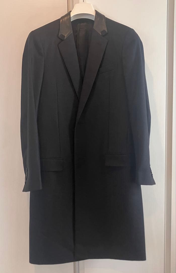 LANVIN Paris ブラック チェスターコート ルカ期 LANVIN（ランバン）チェスターコート 黒 サイズ:46(M位) メンズ