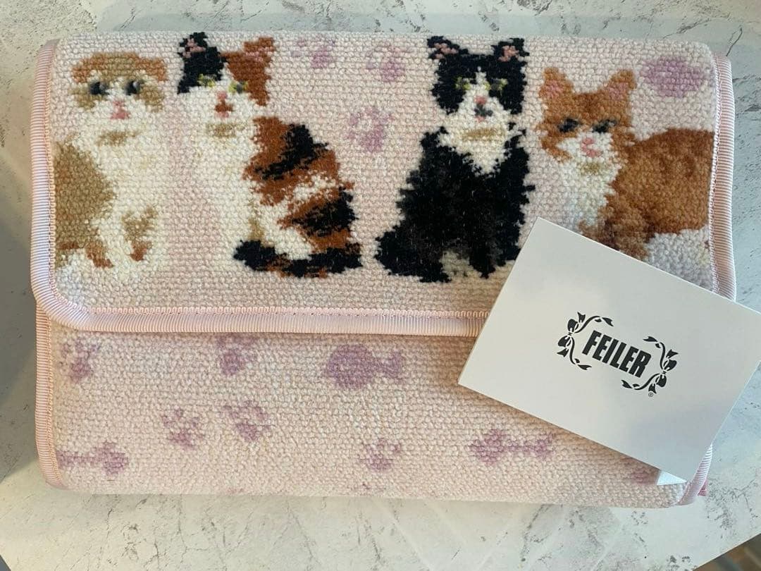 FEHER 猫刺繍 母子手帳ケース ピンク NEW!!【刺繍・裁縫キット】母子手帳カバー＊銀のスプーン＊ 母子手帳