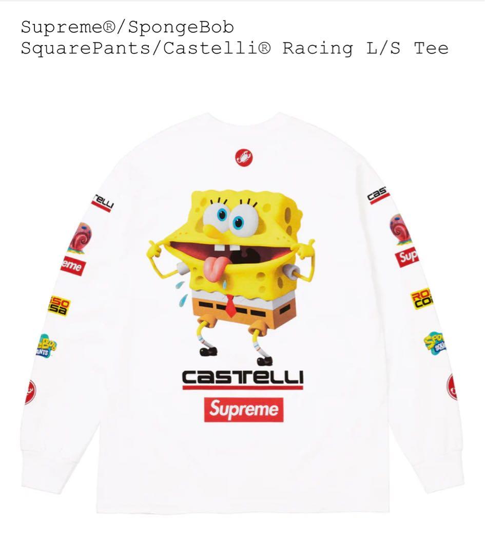 スケートボード Supreme x SpongeBob Tee \"White\" size M