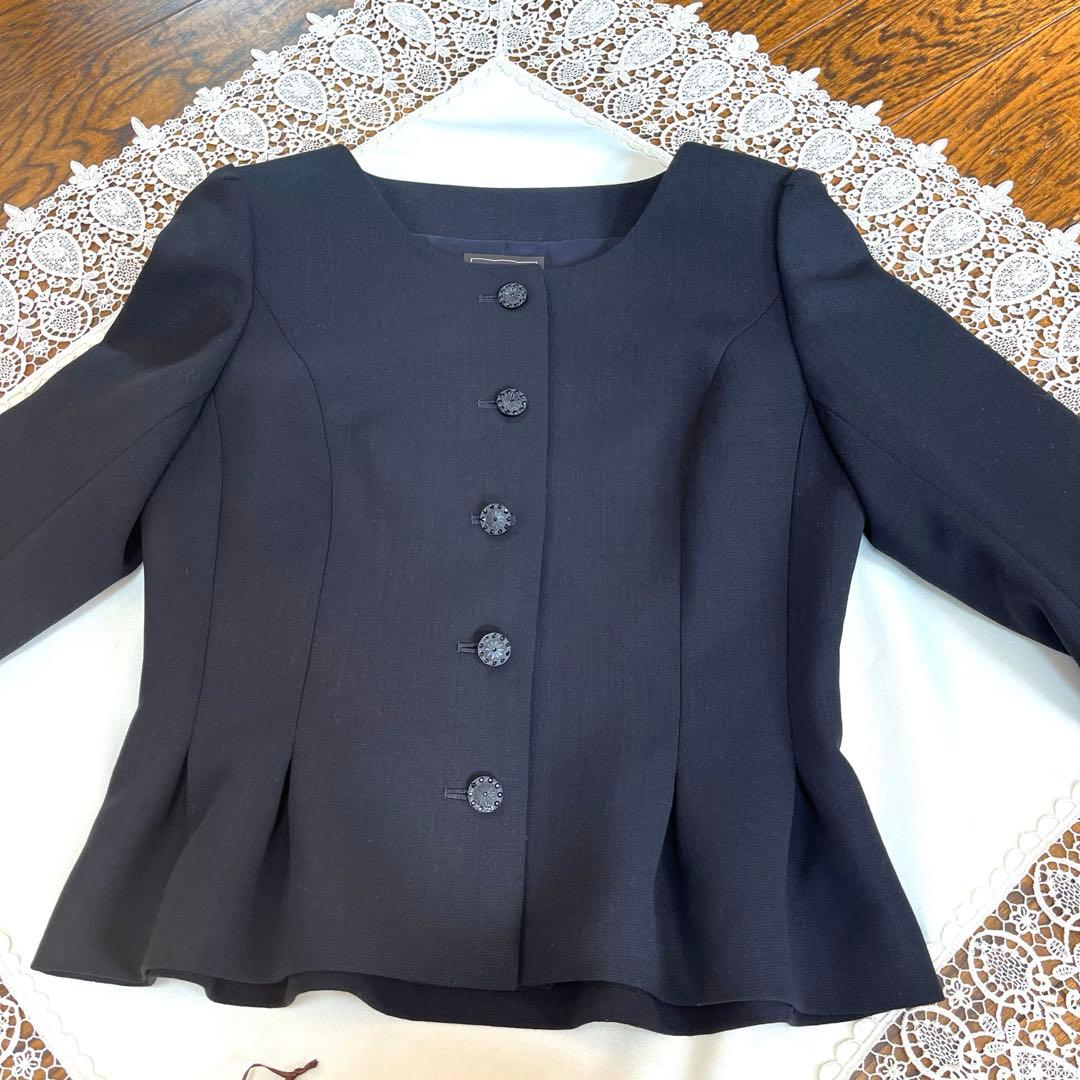 【タグ付き美品】FOXEY 黒ジャケット ウール100% 40サイズ 44333 Jacket “Stella