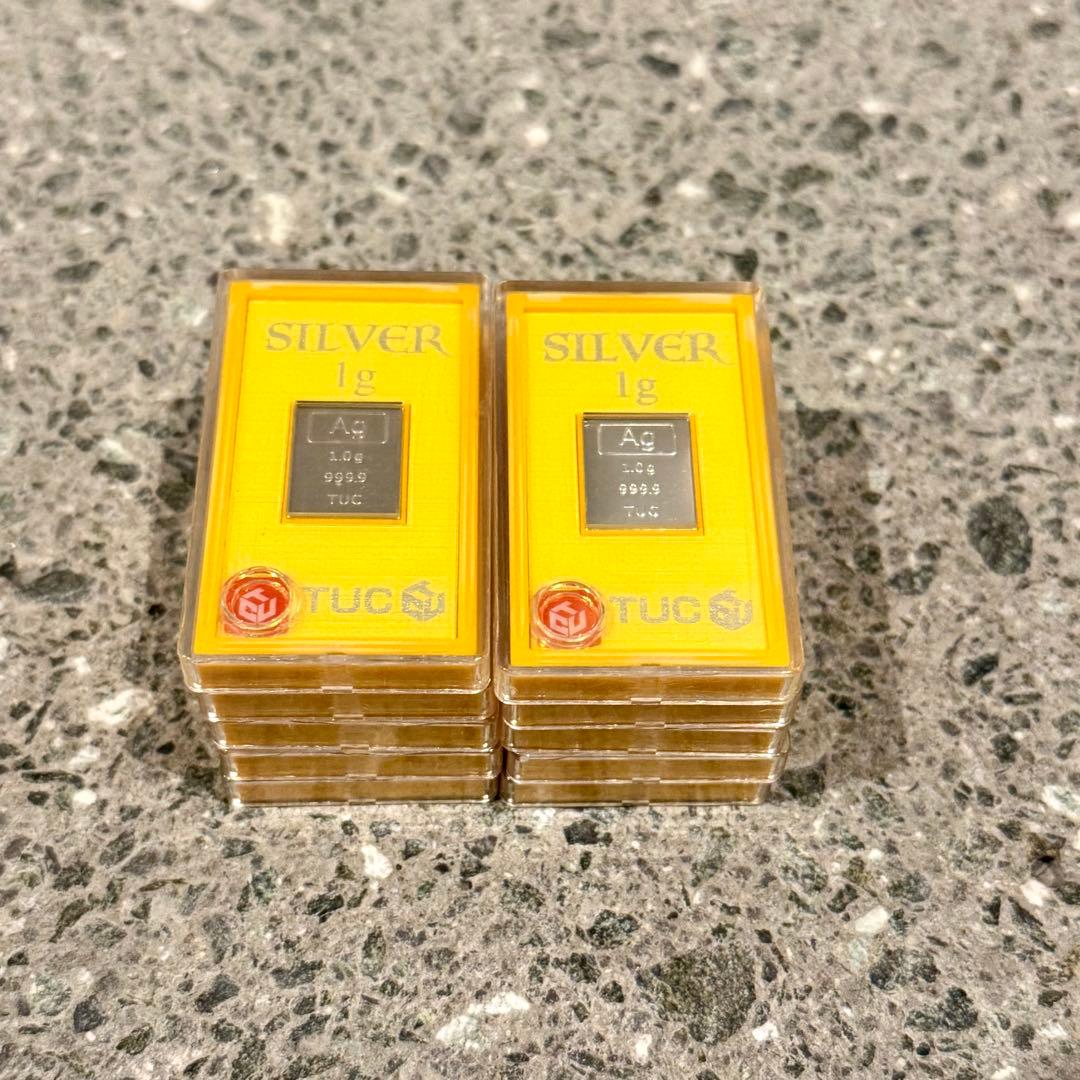 TUC Silver 1g 純銀景品　10個　シルバー TUC銀景品シルバー 1g バー 10個セット - メルカリ