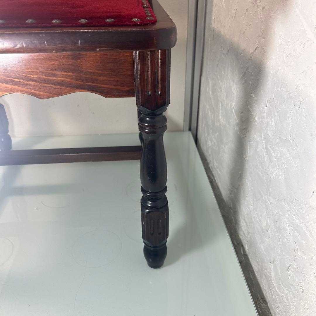 ☆昭和レトロ 当時物 高級感のある椅子 赤 布張り 木製☆