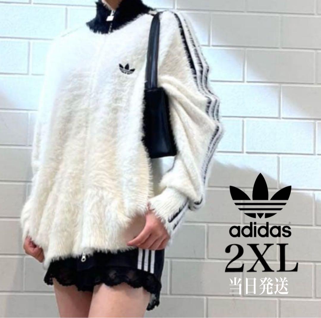 新品2XL】アディダス フェイクモヘヤ クラシック トラックトップ ジャケット白 希少XS⭐️adidas フェイクモヘヤ クラシック トラックトップ 黒 ぴょ