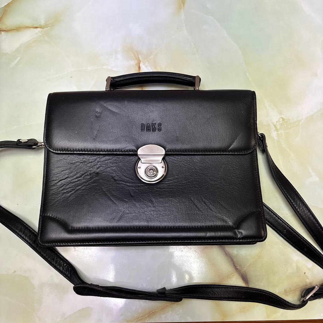 DAYS 黒 レザービジネスバッグ　未使用シワあり ブリーフケース クロコ型押し シュリンクレザー トートバッグ レザー