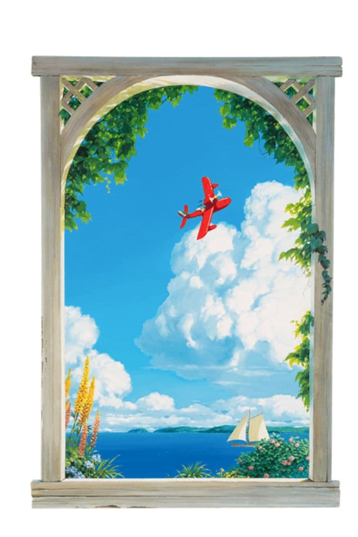 ジブリ美術館オリジナル　公式絵画　 紅の豚　 「ジーナの賭け」 ジブリ美術館オリジナル 壁窓 「ジーナの賭け」 - メルカリ