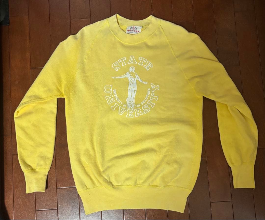 70s カレッジ　スウェット　ヴィンテージ 70s ヴィンテージ スウェット カレッジ フロッキープリント | 旅する
