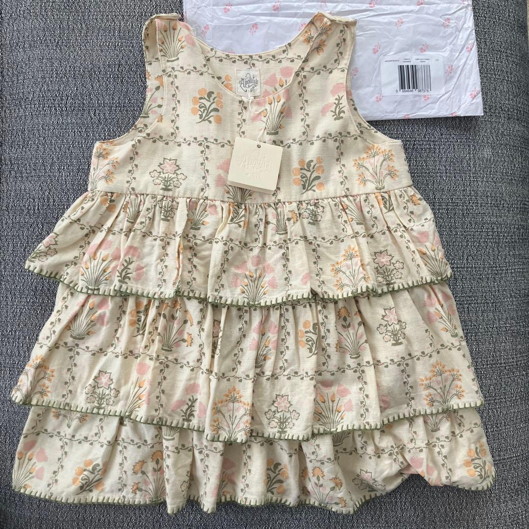 Apolina kids Camille Overdress ワンピ3-5Y Apolina Camille Overdress Cabin Quilt Floral Cream | BIEN BIEN
