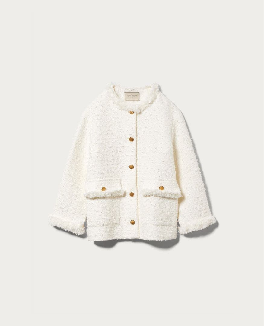 美品！UNITED ARROWSファンシーツイード ノーカラー ジャケット UNITED ARROWS（ユナイテッドアローズ）の「ファンシーツイード ノー