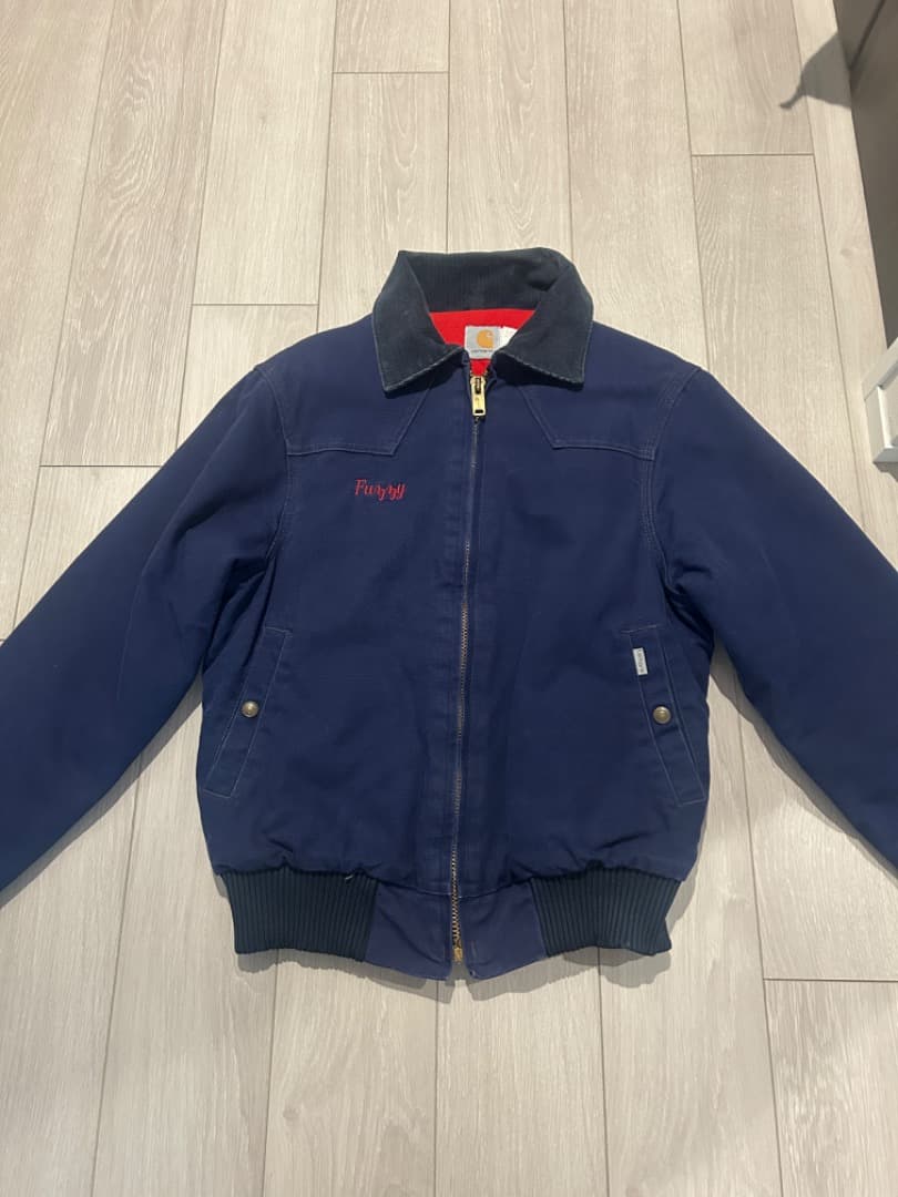 カーハート　サンタフェジャケット　ネイビー 色あせたネイビーブルーのカーハート サンタフェ ジャケット - XL