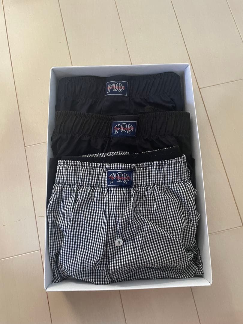 pop trading companyトランクス3枚セット 見せパン チェック柄 先染めトランクス(柄違い3枚組) - ファッション通販ならセシール(cecile)