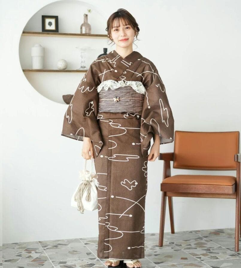 写真茶の兵児帯+お任せ飾り付き帯締めつき◆◆茶ブラウンモダン北欧ゆかた 楽天市場】レディース 浴衣 兵児帯 オーガンジー 全14色 単品 くすみ