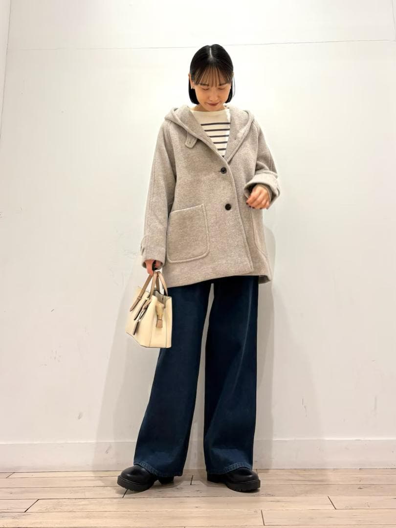 新品◇DOORS◇エアリーウールフードコート《杢GREGE》◇アーバン