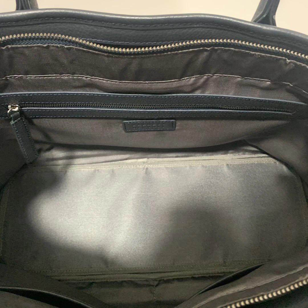 【2/1迄値引きあり】BARNEYS NYレザートートバッグ ネイビー