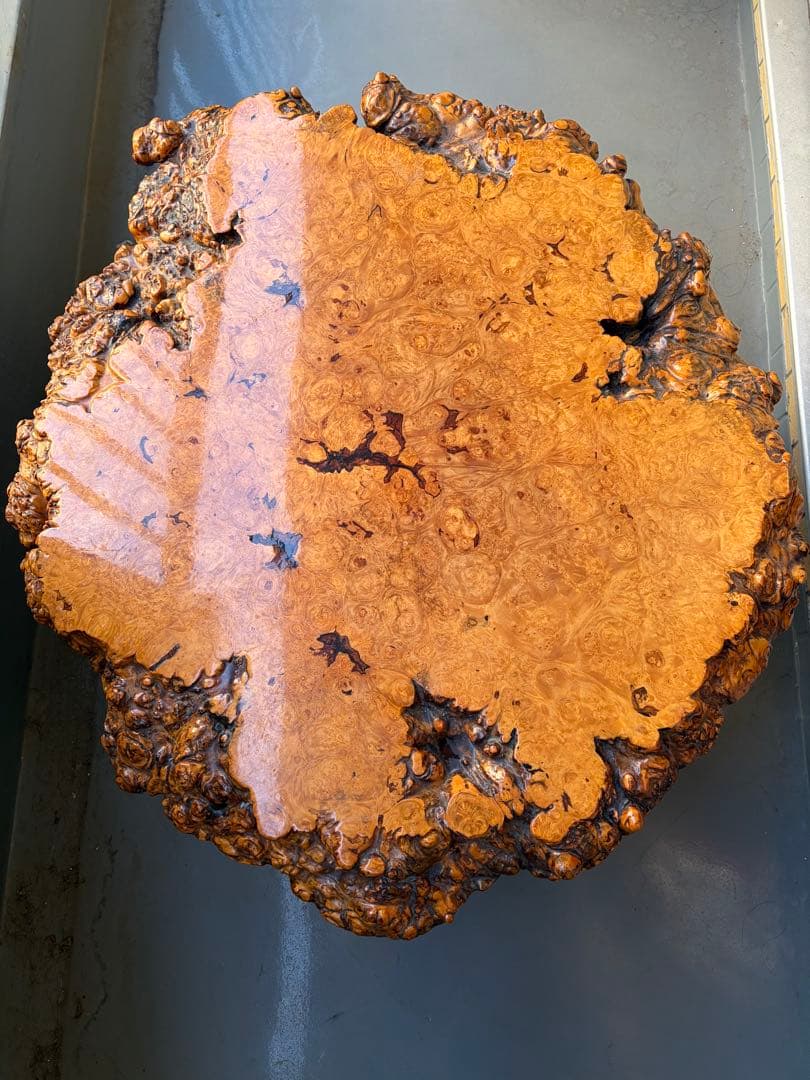 最高級銘木】花梨 瘤材 一枚板 座卓 葡萄杢 唐木家具 (都内引き取り