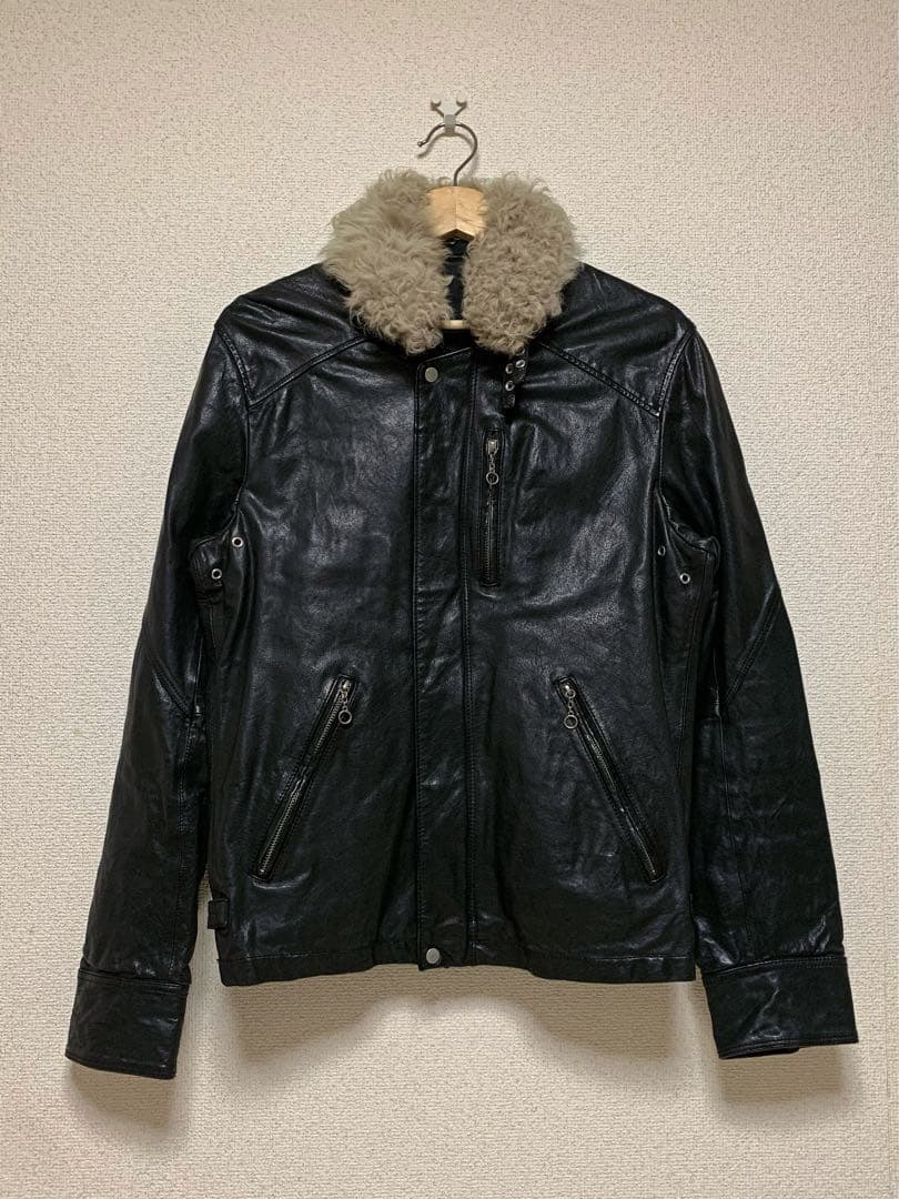 HALB ボア レザージャケット boa biker jacket 00s メゾン ミハラヤスヒロ Maison MIHARA YASUHIRO Vegan Boa Leather