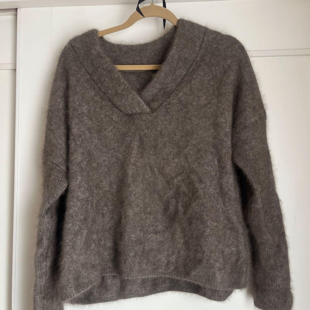 ノーブルモヘアニット ふわふわ モヘア ニット ラウンドネック ゆったり シンプル n220