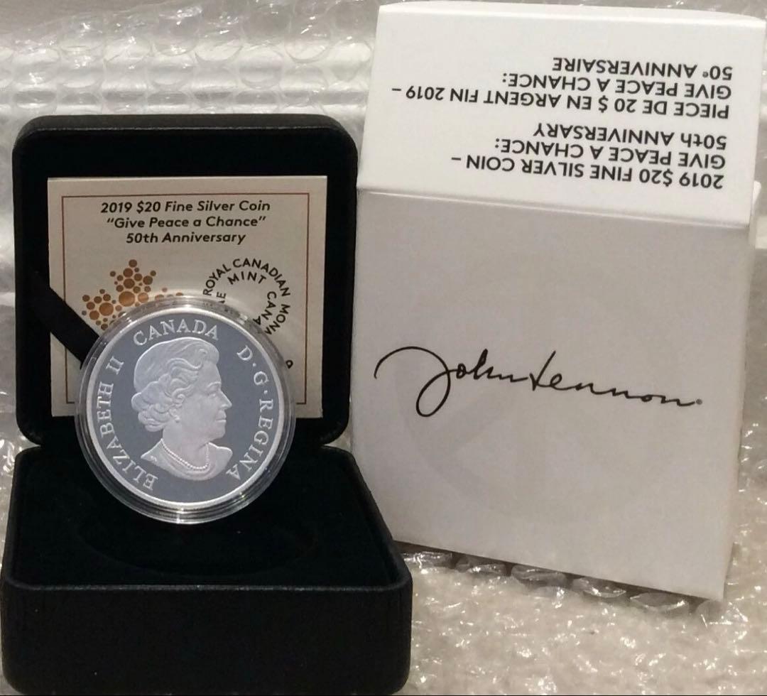 希少！限定発行 9,999枚】2019年 ジョンレノン・オノヨーコ カナダ銀貨