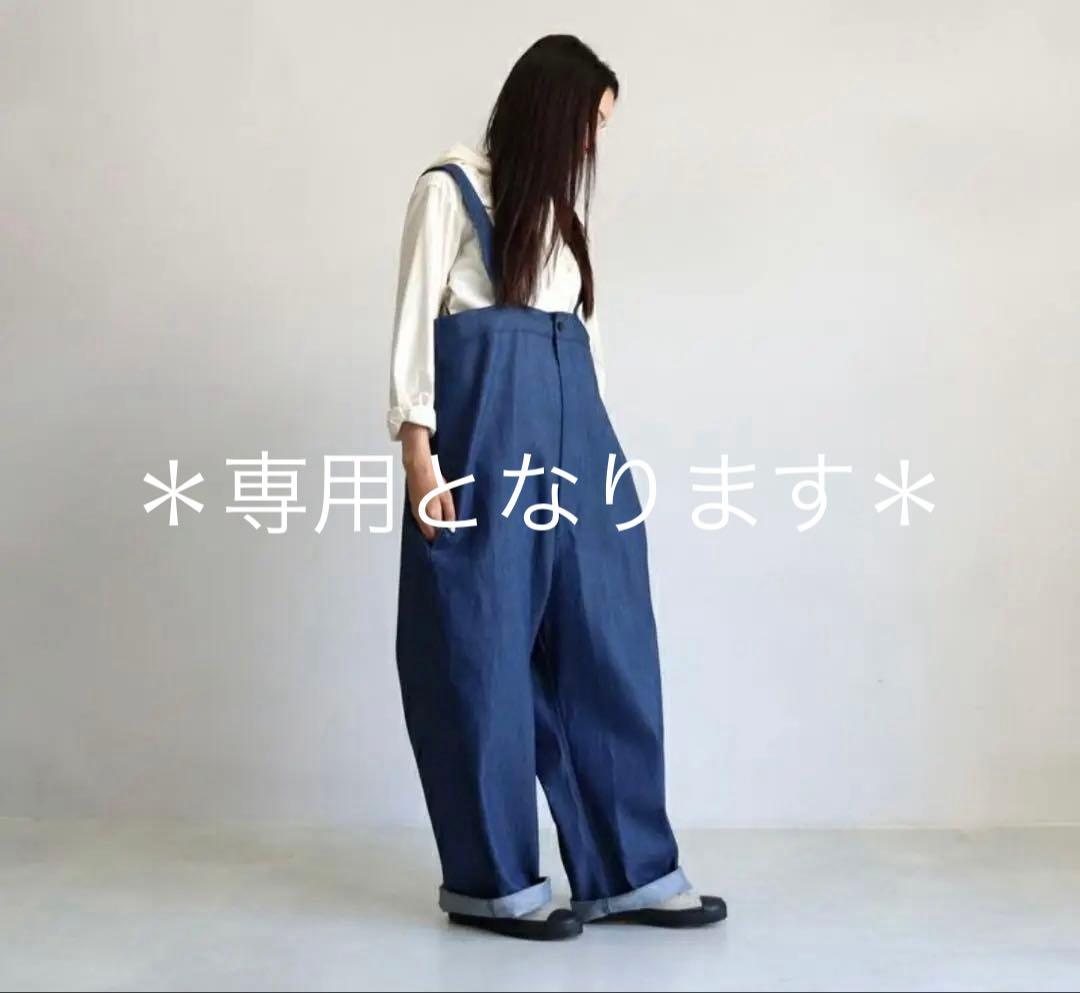 岡村裁縫店専用様♡ハイライズ　ブレーストラウザーズ サロペット　インディゴ SALE】 Gauze# スカラップレース トラバイユ サロペット ｜くらすこと