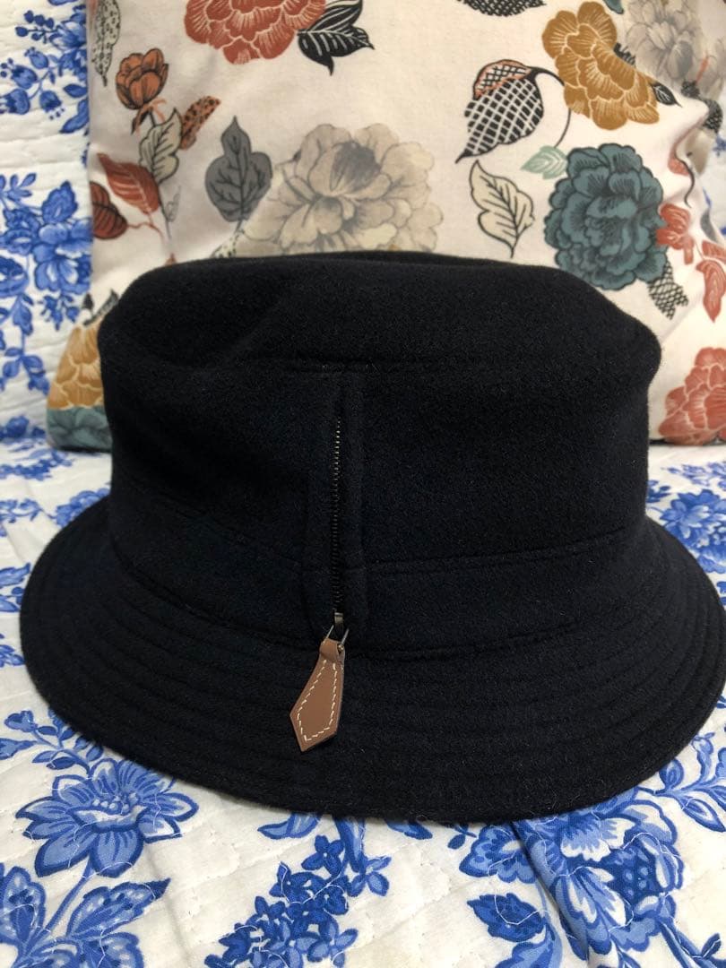 値下げ‼️HERMES エルメス バケットハット　ブラック　黒　帽子 冬 中古・古着通販】HERMES (エルメス) モッチバケットハット ブラック