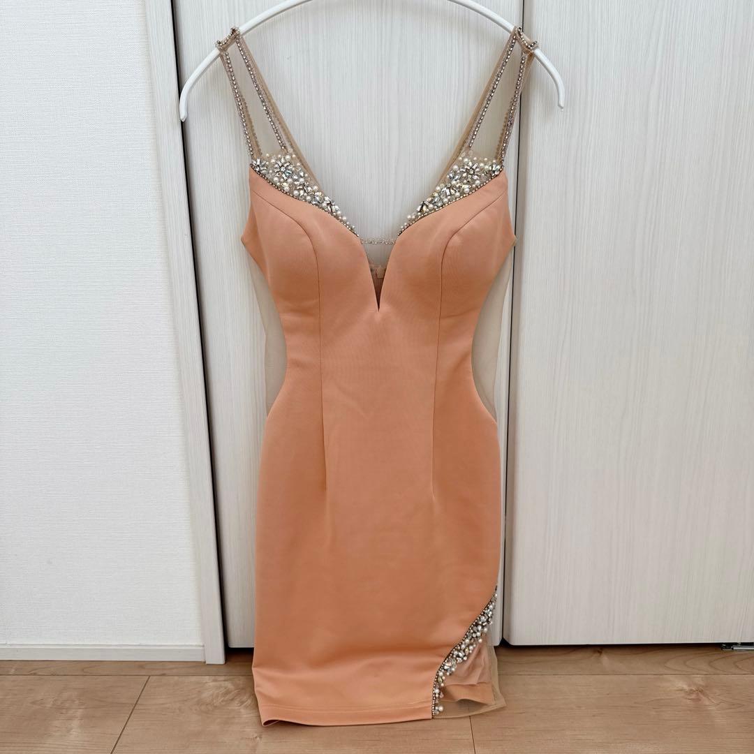 【クリーニング済み】エンジェルアール　キャバドレスS XSサイズあり【ANGEL R/エンジェルアール】バストVカット/ ビジュー