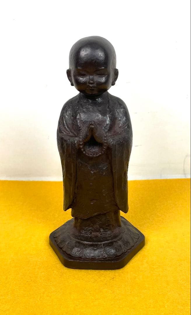 ○友沢正彦 合掌地蔵 祈りブロンズ 彫刻像 仏像 仏教美術 地蔵菩薩
