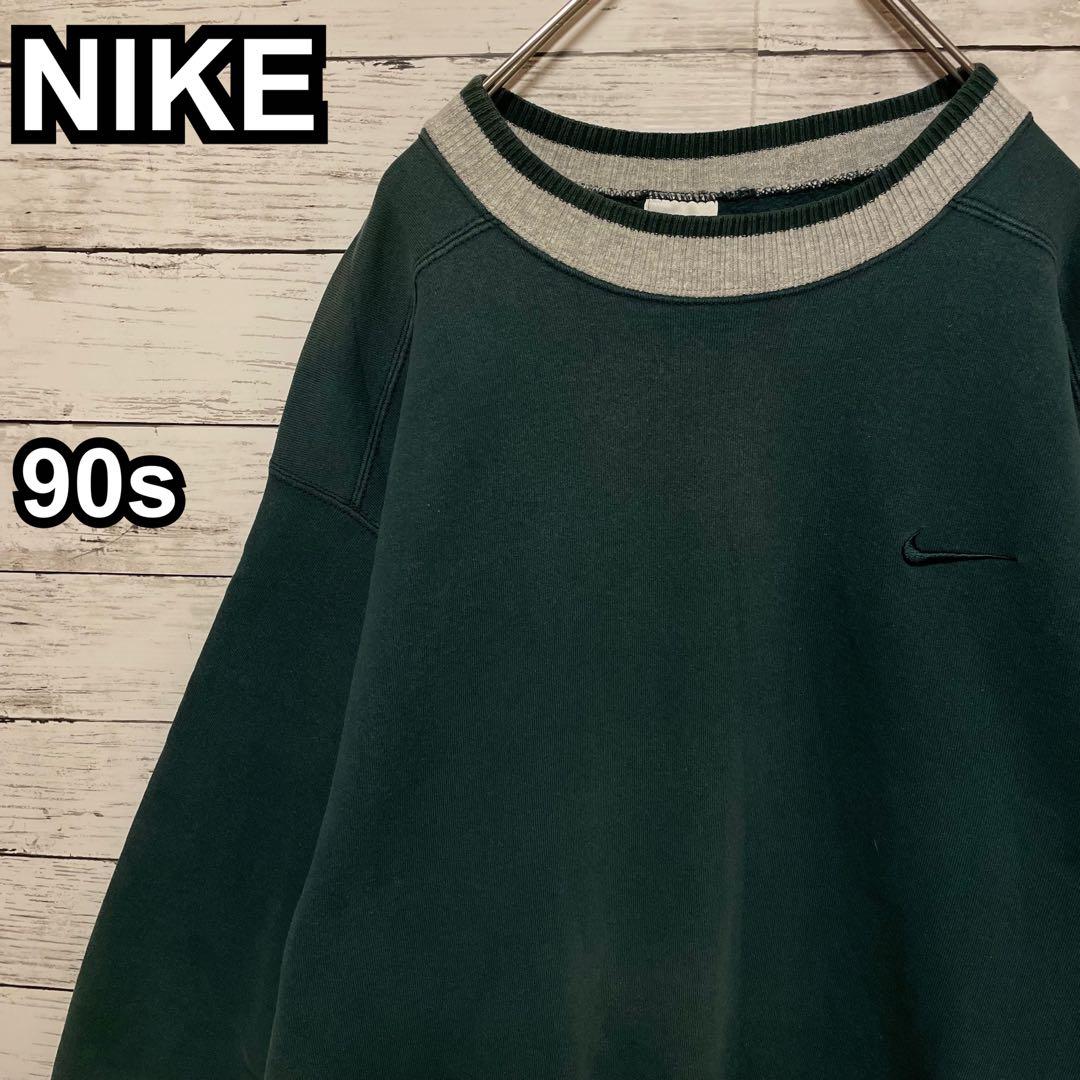 1019【入手困難】ナイキ♤刺繍ロゴ　90s 銀タグ　スウェット　ヴィンテージ 874【人気Lサイズ】ナイキ♤刺繍ビッグロゴ 90s 銀タグ スウェット入手
