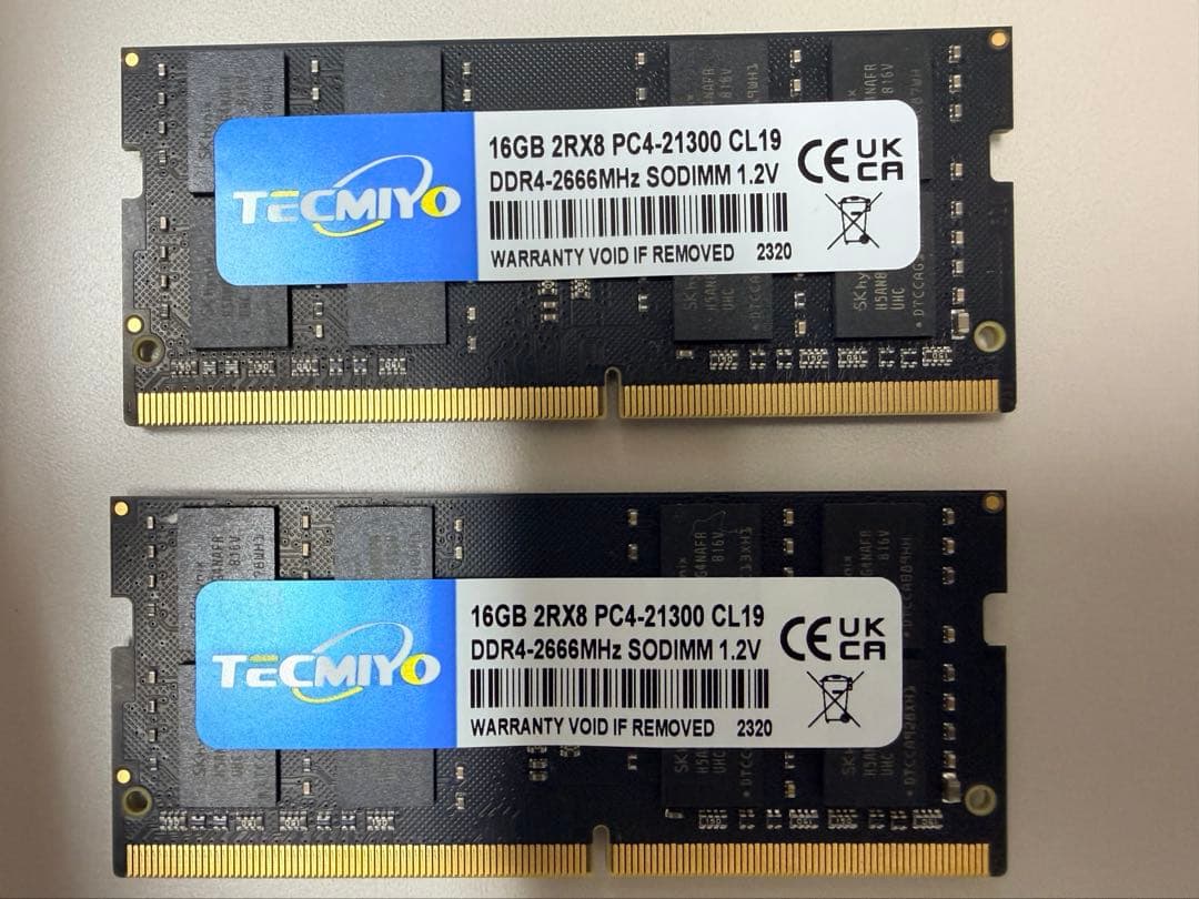 TECMIYO 16GB DDR4-2666MHz メモリ 2個(計32GB) parts-quick 16GB Memory for Lenovo ThinkCentre M625q Tiny Desktop