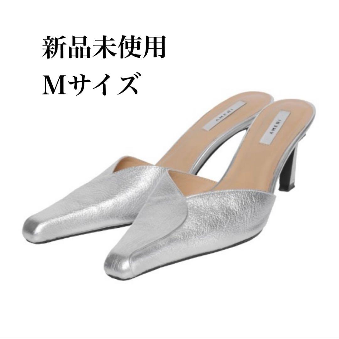 新品未使用　Ameri♡ LITTLE SQUARE TOE MULE♡ 3月3日(火) NEW ARRIVAL ♥ ・ ・ LITTLE SQUARE TOE MULE PUR / SLV
