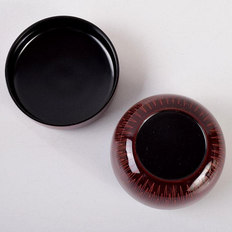 茶道具 中村湖彩作 朱菊毛彫 平棗 共布共箱 V 8641 - メルカリ