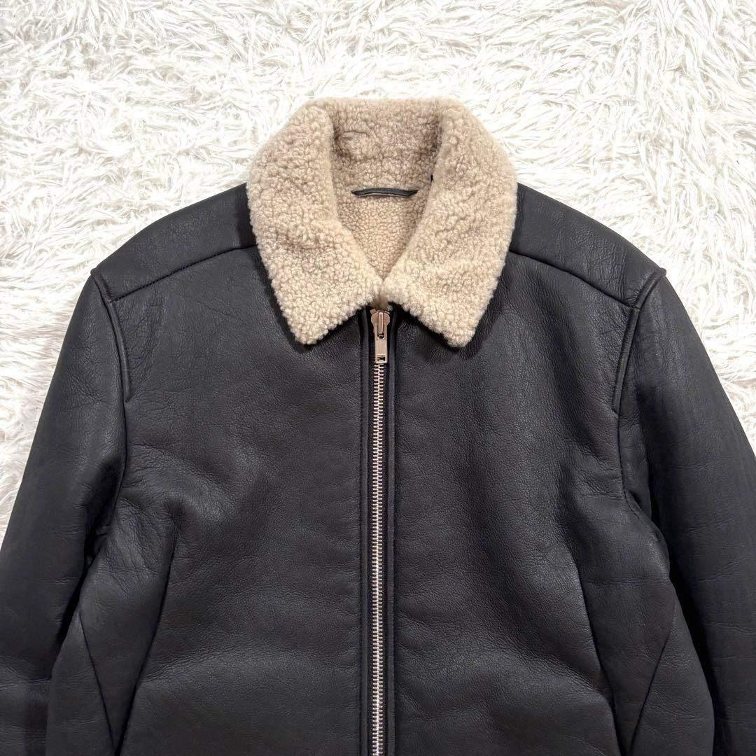 セオリー レザー ボア ジャケット ムートン Sサイズ ブラック 羊革