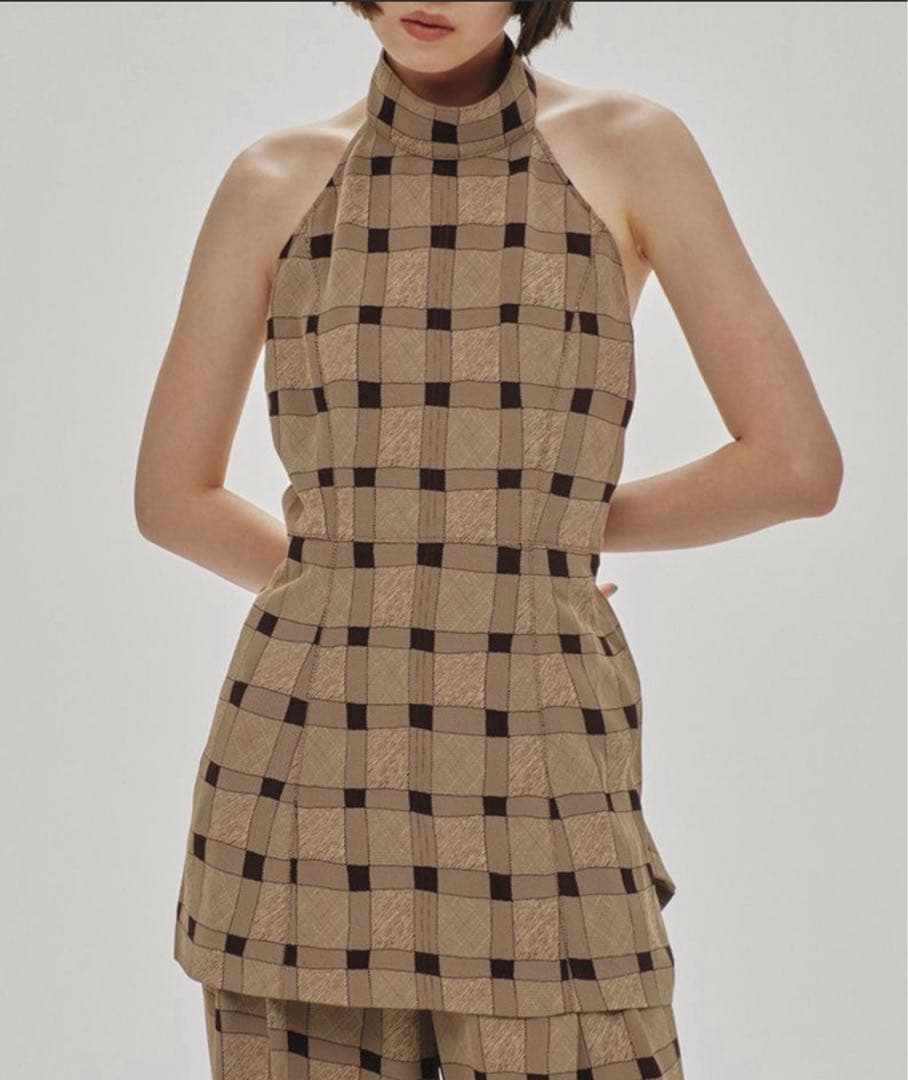 トップス TODAYFUL Halterneck Checkjaquard Top fit=scale-down,w=1200