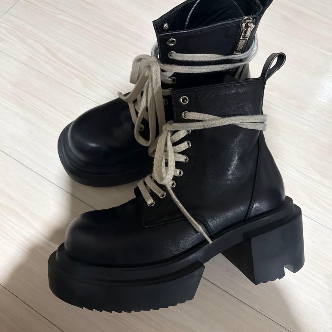 ぽ*こ様 Rickowens black low army bogun boot Rick Owens Black Low Army Bogun Boots Rick Owens