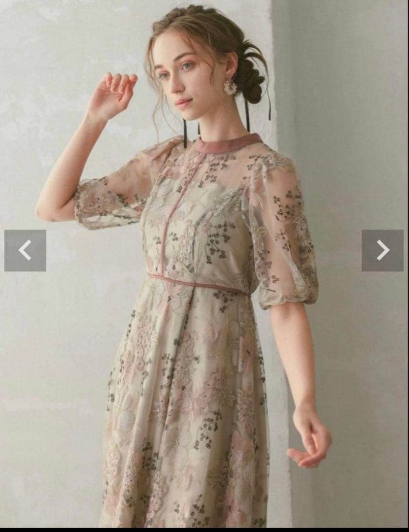 Dorry Doll フラワーエンブロイダリードレス結婚式お呼ばれパーティドレス フラワーエンブロイダリードレス|DorryDoll