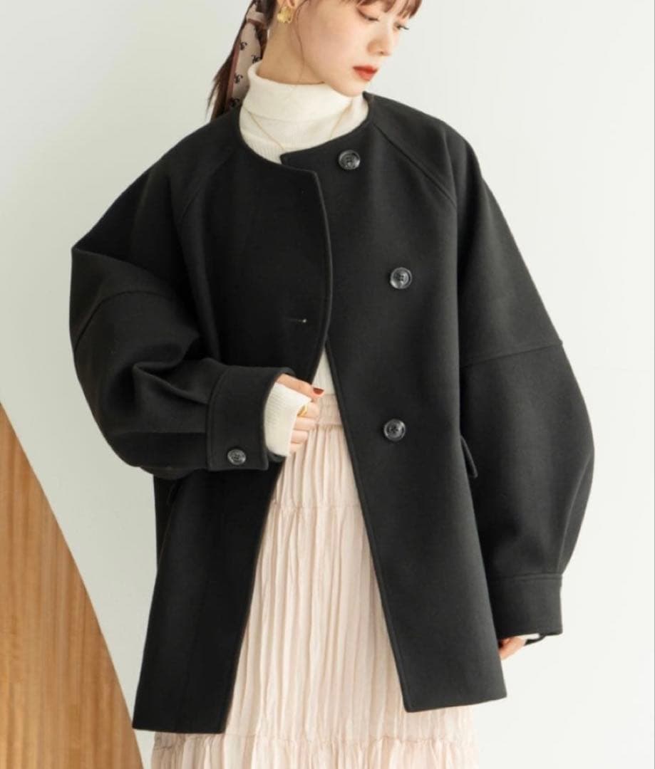 【チー】 ウェーブデザインミドルコート hinari（ヒナリ）の「ウェーブデザインミドルコート（その他アウター