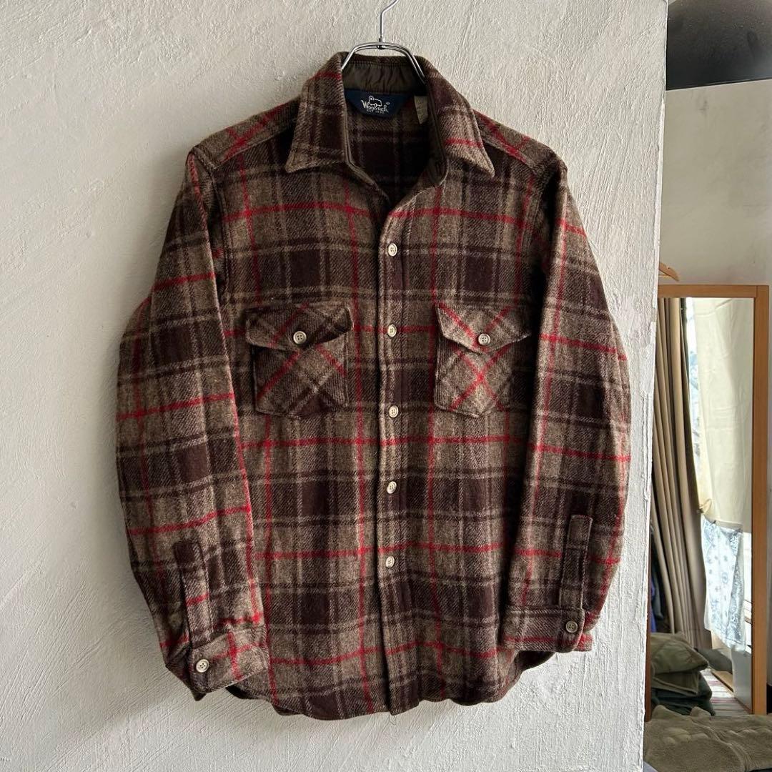 80S USA製 Woolrich ウール ネルシャツ ブラウン ウールリッチ - メルカリ