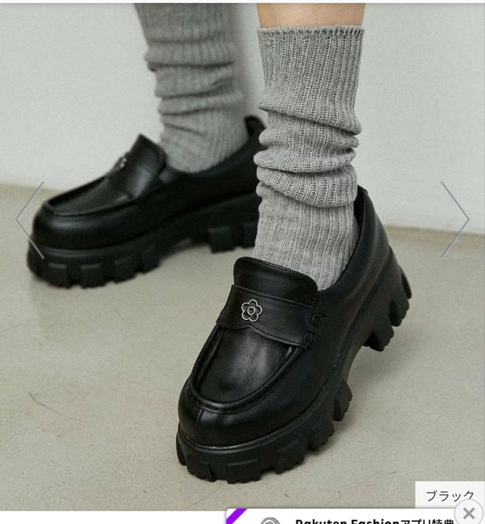 マリークワント　ローファー　23．5センチ MARY QUANT/フラワーモチーフ 厚底 ローファー 限定展開｜Daytona Park