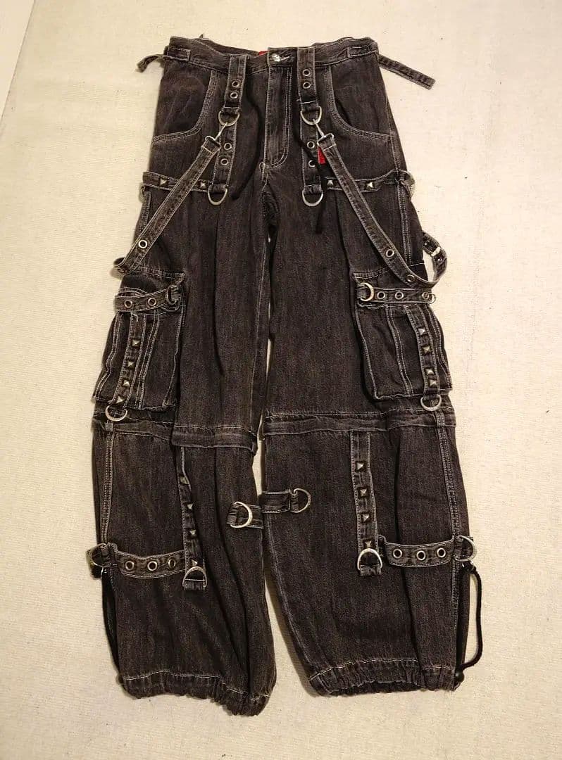 TRIPP NYC ダークグレー デニムパンツ 正規品 TRIPP NYC（トリップニューヨークシティ）//X-STRAP PANT FOG WASH