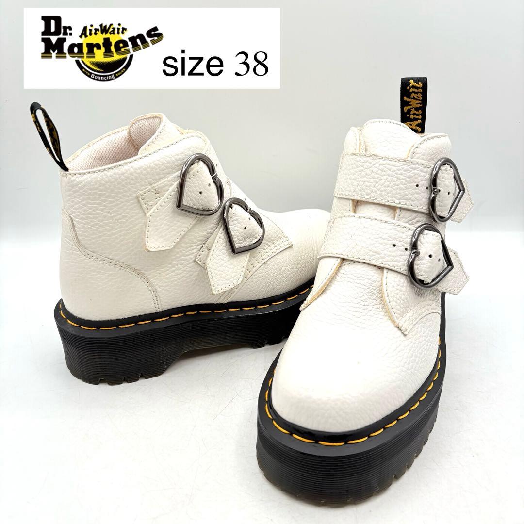 厚底✨ Dr.Martens デボンハート バレンタイン シボ 【38】 白 Amazon | [ドクターマーチン] ファッションブーツ 国内正規品 Quad
