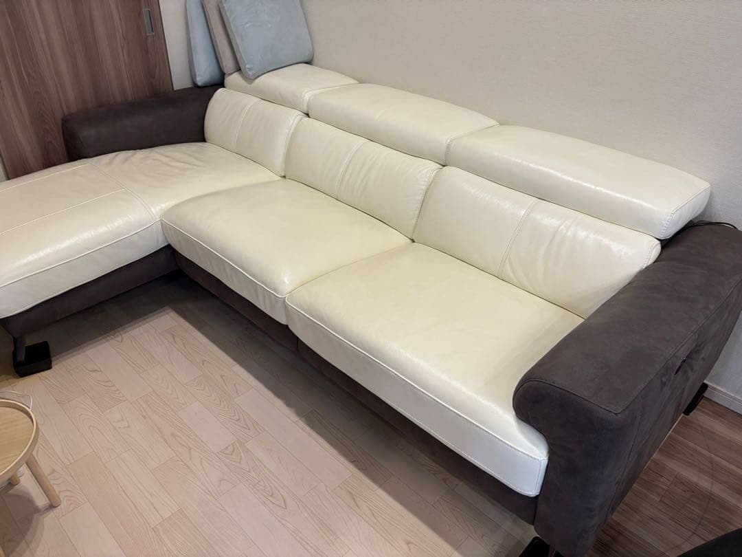 と*次様 東京インテリア電動カウチソファ カウチソファ Nビリー 2PL+CR 撥水FAB カウチの向き座って右【大型商品