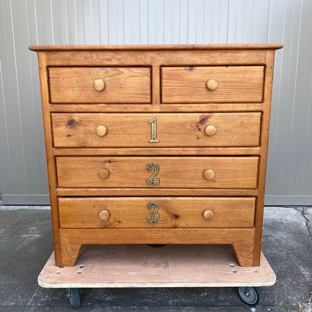 ヴィンテージ　アメリカンヴィンテージ　チェスト　 整理タンス　アンティーク家具 チェスト 天然木 箪笥 洋服 アンティーク 幅80 奥行40 高さ75 木製