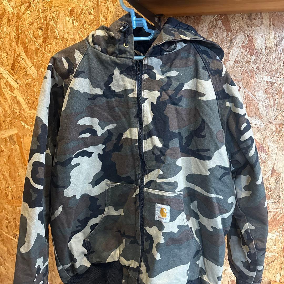 Carhartt 迷彩柄 ジャケット Mサイズ Carhartt（カーハート） 良品 ダック地 カモフラ迷彩 ジップアップ