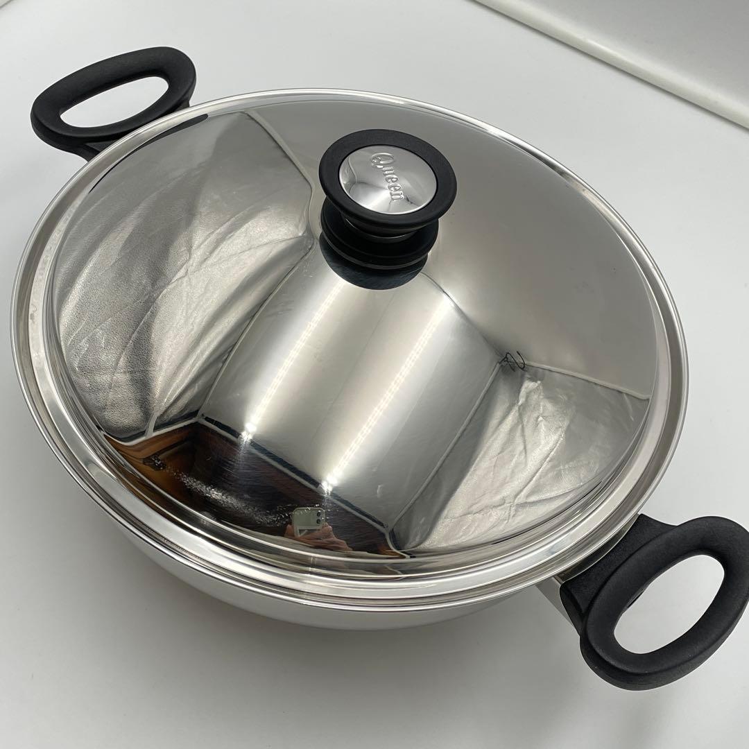 Amway Queen クィーン ウォック 中華鍋　両手鍋　調理器具 新品旧ロゴ！Amway Queenアムウェイクィーン ウォック 両手鍋 未使用品