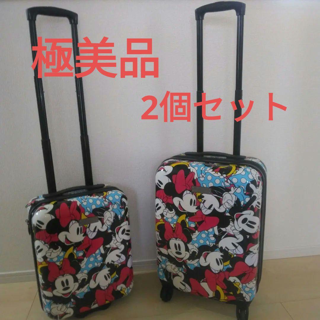 【極美品】ディズニー アメリカンツーリスター ミニーちゃん　スーツケース セット 極美品】ディズニー アメリカンツーリスター ミニーちゃん スーツ