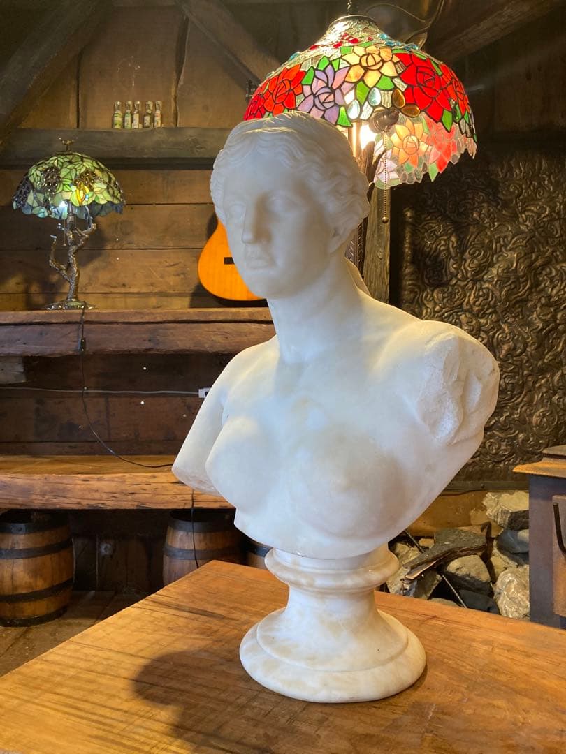 ビーナスの胸像　大理石像 大理石彫刻 ヴィーナスの胸像 高さ約55cm 石像 置物 オブジェ 女性像