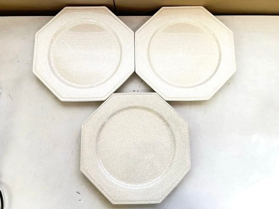 P267未使用品　MOLIN モラン オクタゴナル 皿　パーティ　プレート　3枚 モラン オクタゴナルパーティープレート(セラドングリーン)