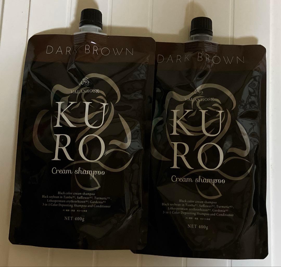 VALANROSE KUROダークブラウンクリームシャンプー 400g 2個 VALANROSE（バランローズ） KUROクリームシャンプー 2個セット(400g×2