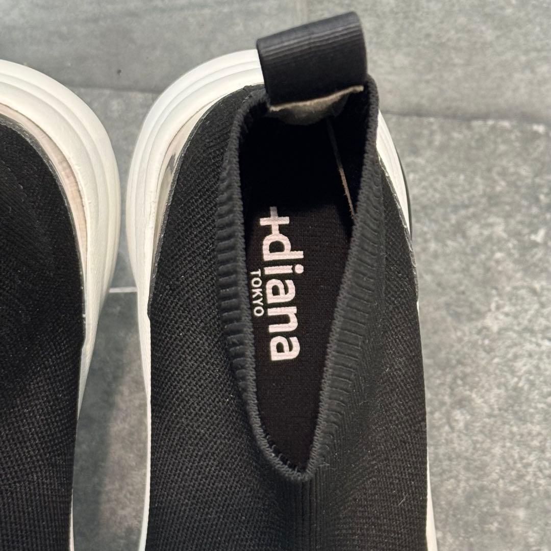 【新品】+diana 軽量ニットソックススニーカーブーツ 厚底 23.5cm