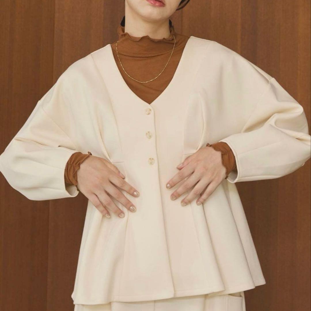 OLUN コクーンペプラムカーディガン　きりまる OLUN カーディガン Cocoon peplum cardigan/コクーンペプラム