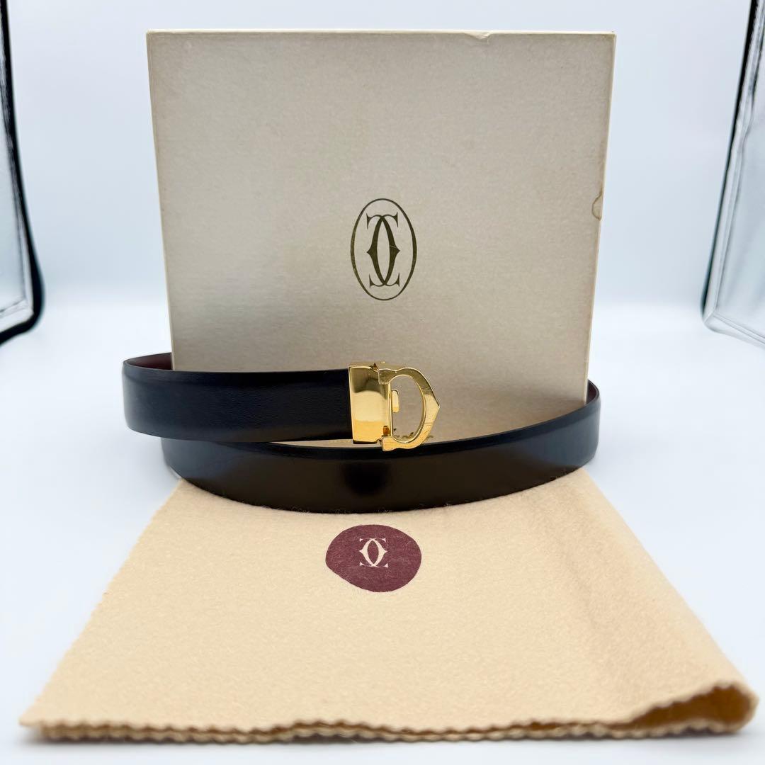 ✨良品✨カルティエ ベルトC金具 ゴールド金具 箱付 男女兼用 2色リバーシブル ✨良品✨カルティエ ベルトC金具 ゴールド金具 箱付 男女兼用 2色